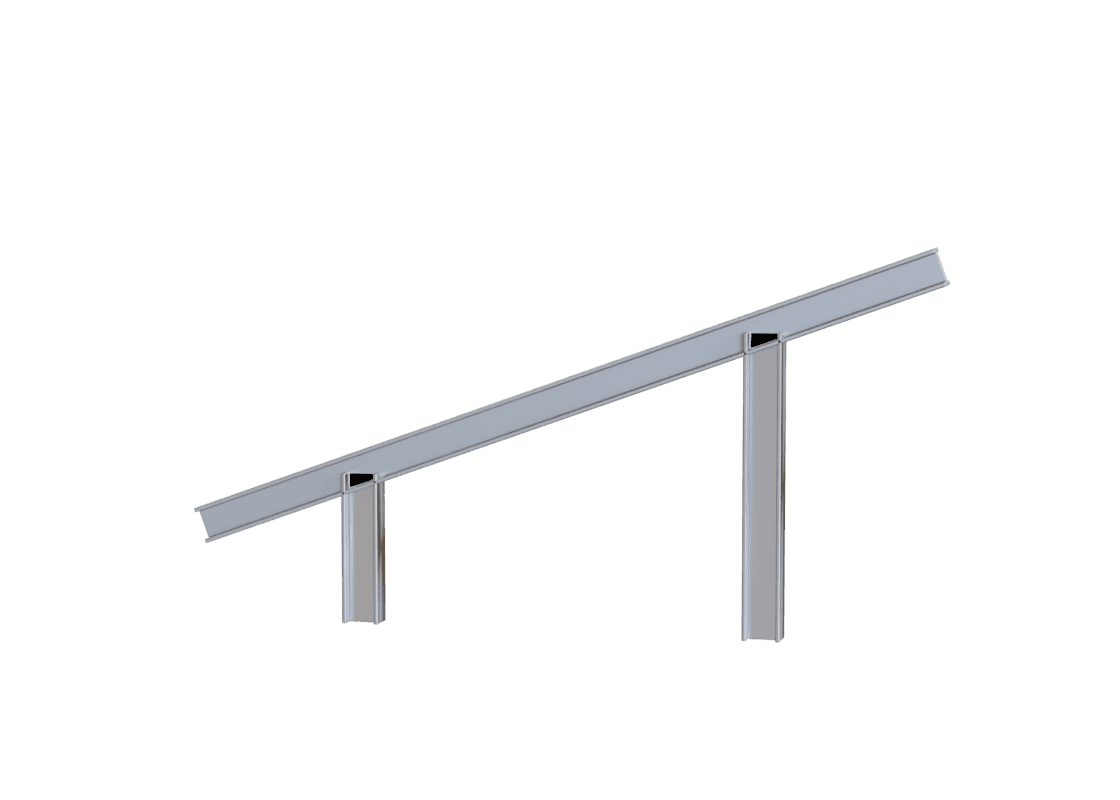 Twin Post fixed-tilt ground-mount diagram