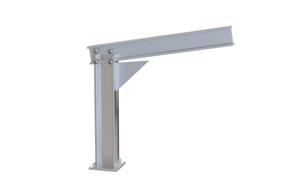 Bolted column-to-beam steel connection detail